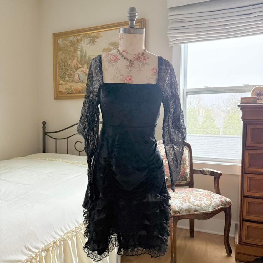 black lace witch costume dress  y2k wishcraft black lace dress Wishcraft‎ size 8